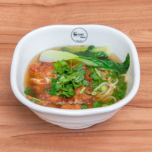 Crispy chicken ramen soup