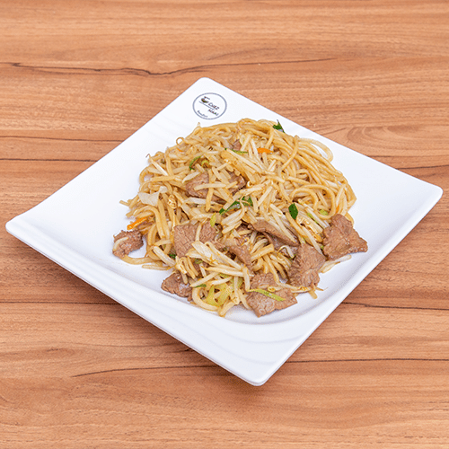 Ramen sautéed with marinated beef