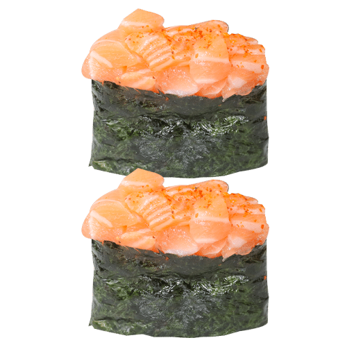 Spicy salmon gunkan