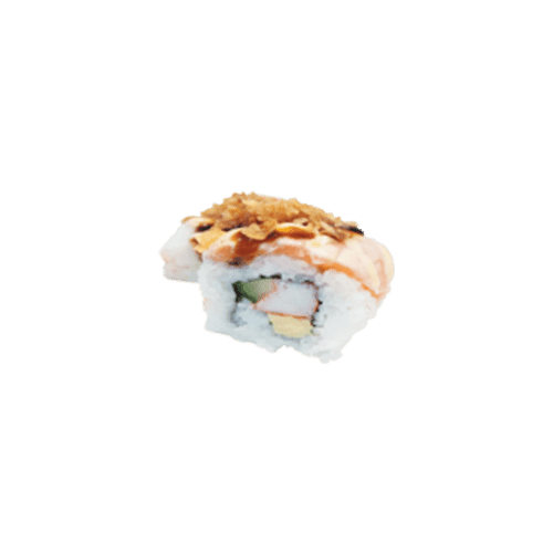 Flamed salmon roll