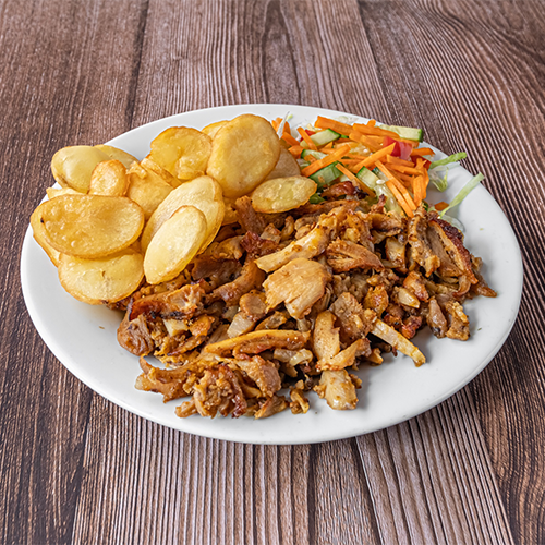 Kleine kipdöner schotel