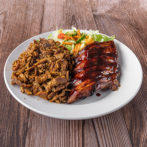 Shoarma & spareribs schotel