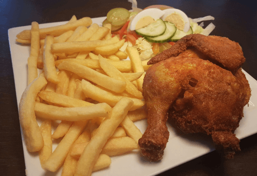 Halve kip menu