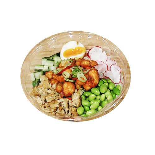 Large poke bowl king salmon spicy and sour
