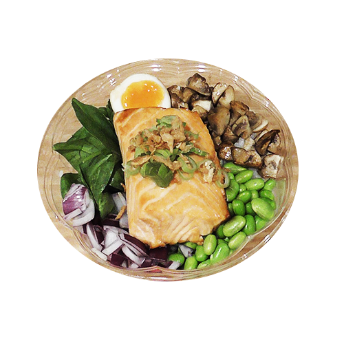 Large poke bowl king salmon teriyaki