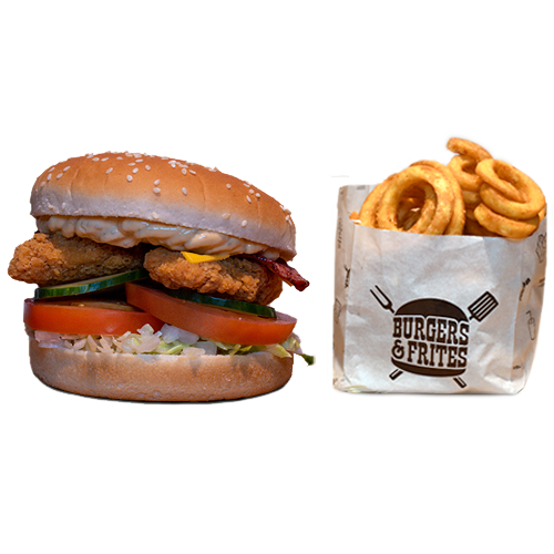 Crispy chicken bacon en cheese (kalkoen) menu