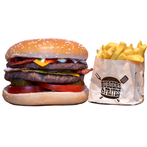 Bacon-Eggplosion burger menu