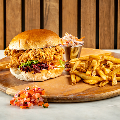 Crunchy chicken burger