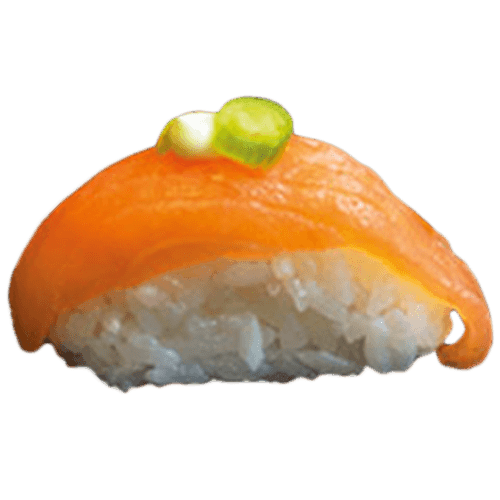 Smoked sake nigiri