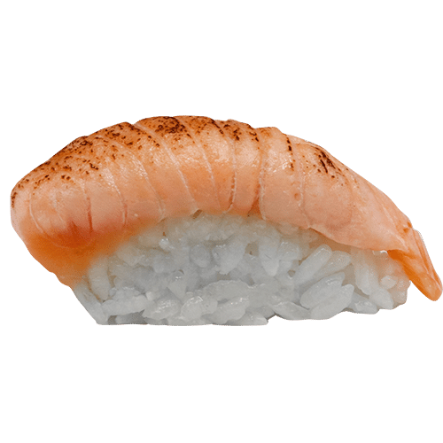 Flamed sake nigiri