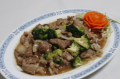 Broccoli with pork in oyster sauce