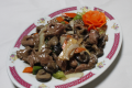 Chinese mushrooms with beef in oyster sauce