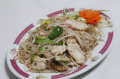 Rice noodles with chicken and vegetables