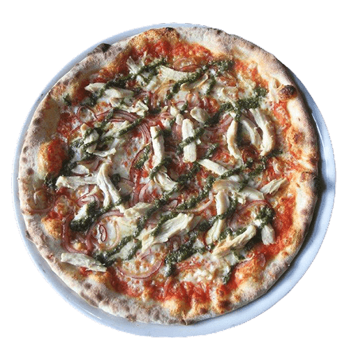 Pizza pollo pesto