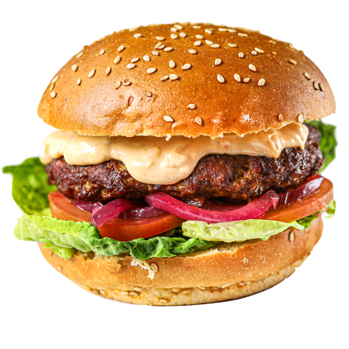 Beefburger with bun menu
