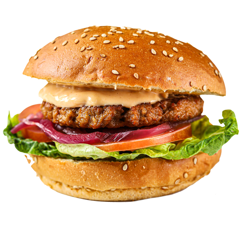 Veggie burger with bun menu