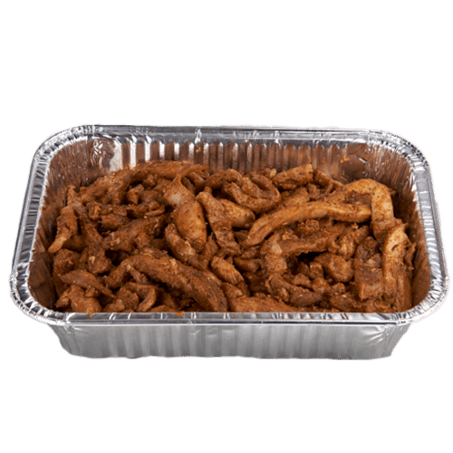 Large container of chicken shoarma