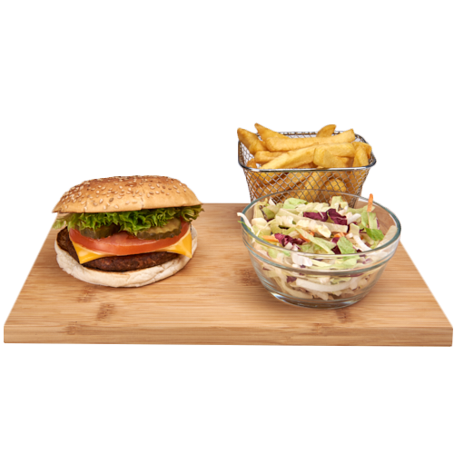 Veggie burger menu box