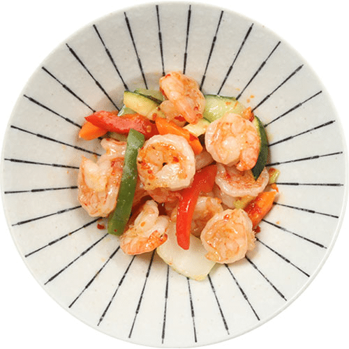 Wok garnalen met groentemix