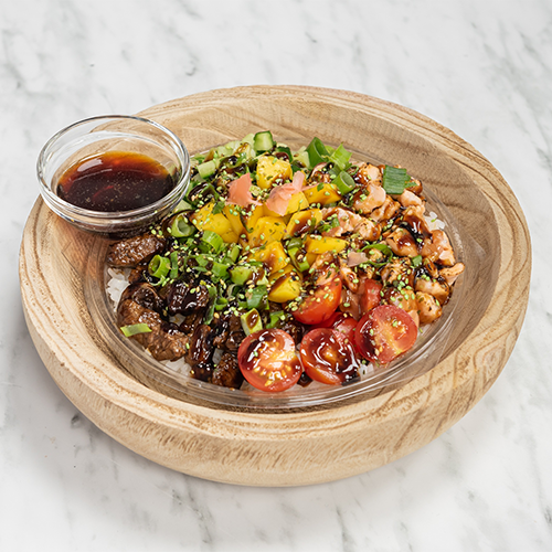 Surf and turf poké bowl