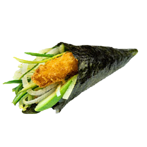 Ebi tempura temaki