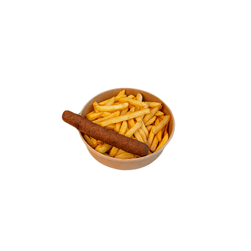 Fries with frikandel