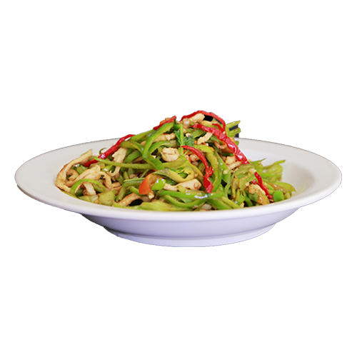Spicy shredded pork with coriander