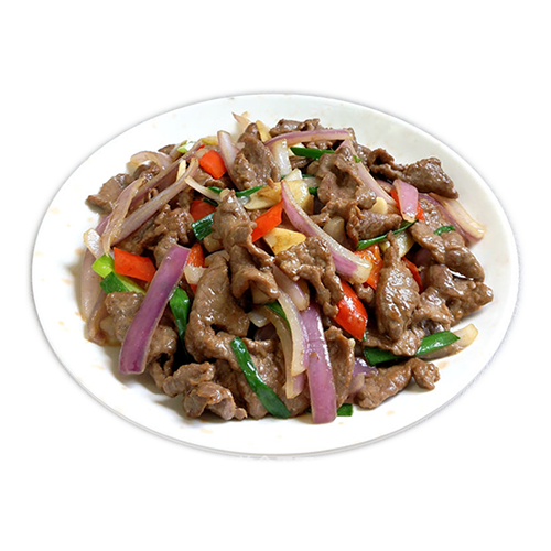 Stir fried beef brisket with scallions
