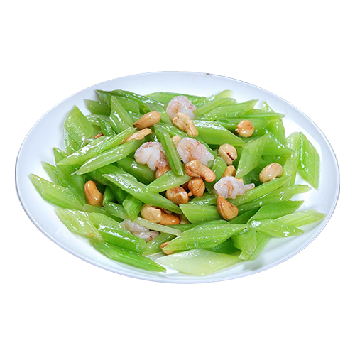 Stir fried shrimp wit celery