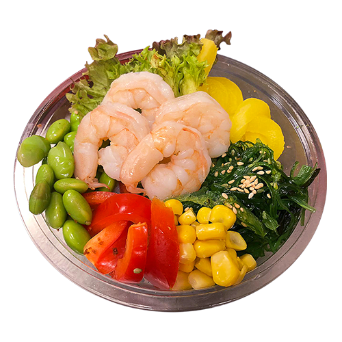 Poké bowl garnalen