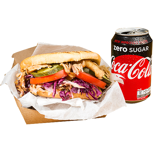 Broodje döner met drankje