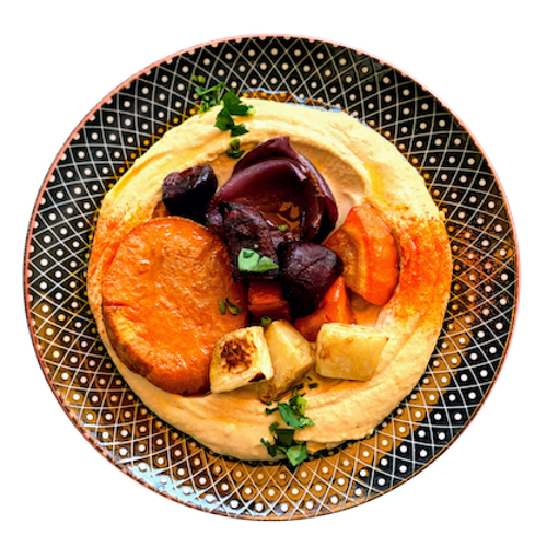 Hummus geroosterde groenten