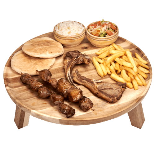 Lamskotelet en sis kebab plate