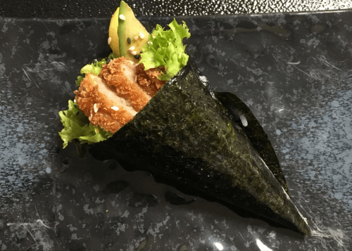 Crispy chicken handroll