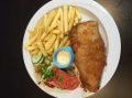 Lekkerbekje schotel met saus