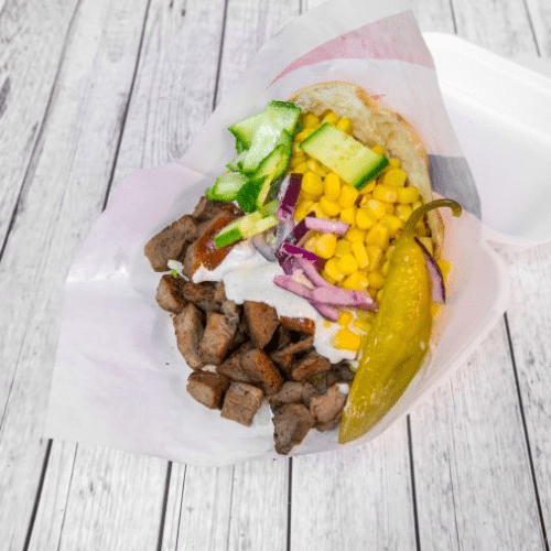 Stor kebab i pitabrød