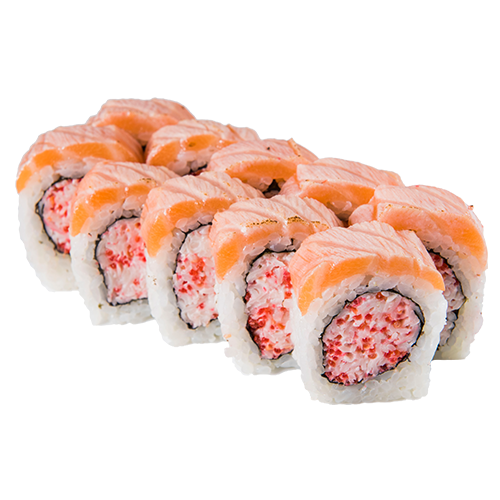 California Gold sałatka surimi owinięta opalanym łososiem