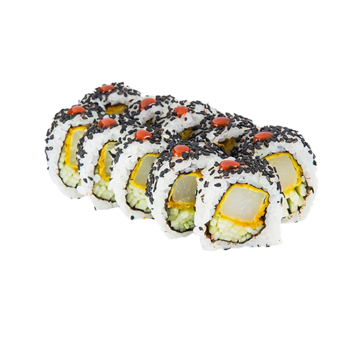 California kalarepa curry z tempury, sriracha i czarny sezam