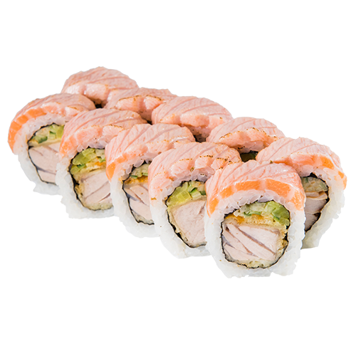 California Gold tuńczyk Yellowfin owinięta opalanym łososiem