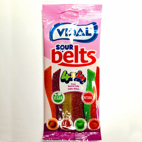 Pacote de gomas sour belts vegan
