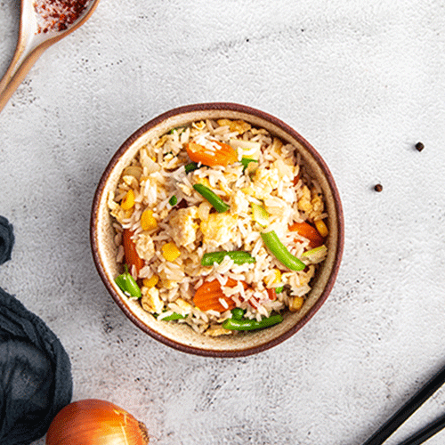 Rice with vegetables and egg