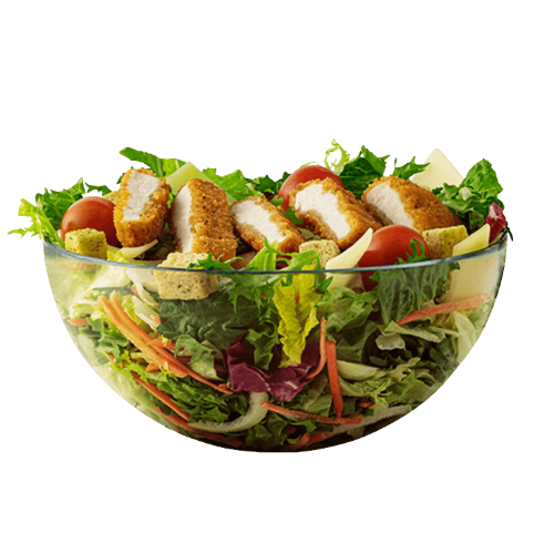 Salată Caesar cu piept de pui în înveliș crocant
